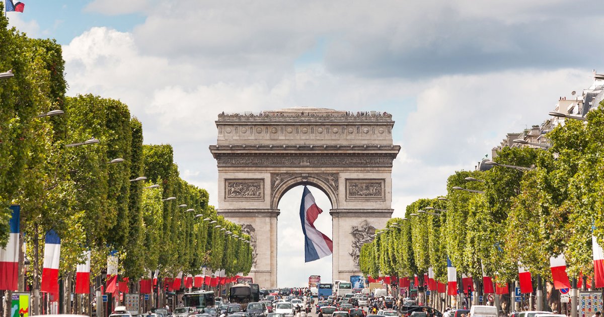 CHAMPS-ELYSÉES AVENUE  Paris France (Arc de Triomphe & Champs