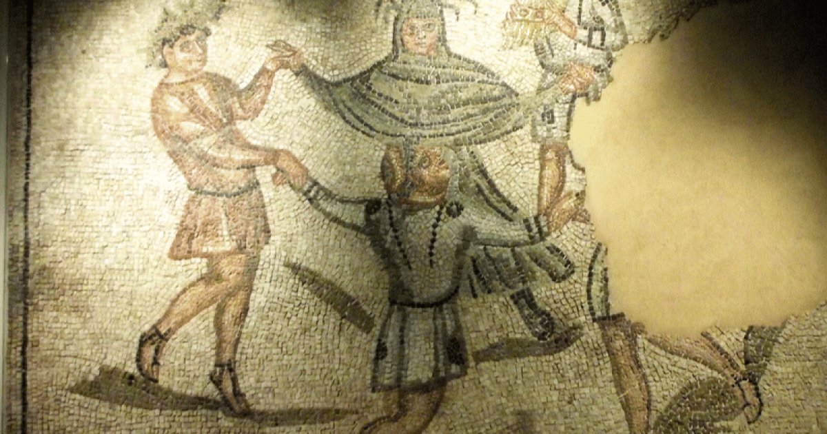 DOMUS DEI TAPPETI DI PIETRA, Mosaico Della Danza Dei Geni Delle Stagioni