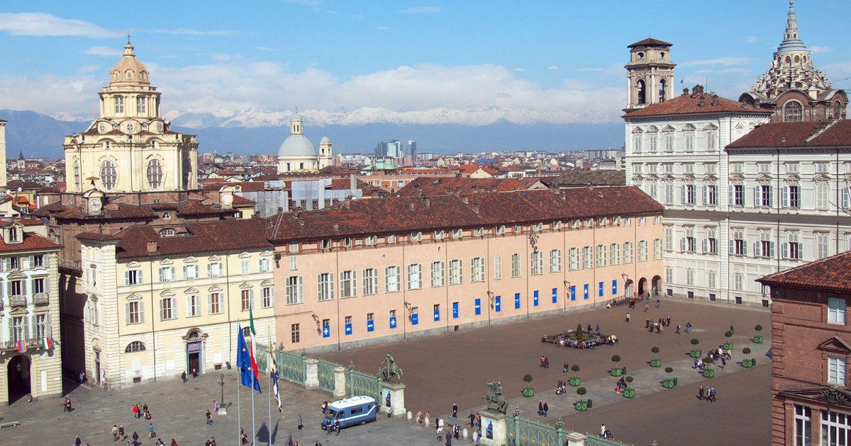 Torino Città Castello Reale Stereoview cartolina MZ9705 