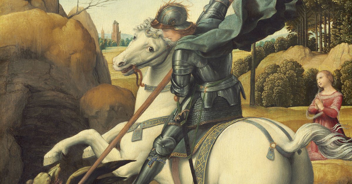 NATIONAL GALLERY, Saint George And The Dragon By Raphael